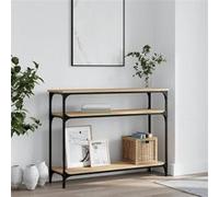 vidaXL Table Console, Table d'Appoint avec Pieds, Bout de Canapé avec Rangement, Meuble d'Entrée Salon, Industriel, Chêne Sonoma Bois d'Ingénierie 834036 Marron G
