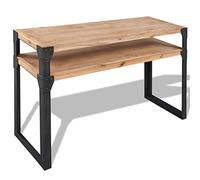 vidaXL Table Console Table de Couloir Etagère Entrée Bois d'Acacia Massif