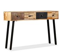vidaXL Table Console Table de Couloir Table d'Entrée Meuble de Salon Salle de Séjour Maison Intérieur Teck Massif de Récupération 120x30x76 cm