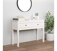 vidaXL Table console Blanc 100x35x75 cm Bois massif de pin 814615