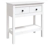 vidaXL Table Console Table de Couloir Table d'Entrée Table d'Appoint Salon Salle de Séjour Maison Intérieur Blanc 75x35x75 cm Bois Massif de Pin