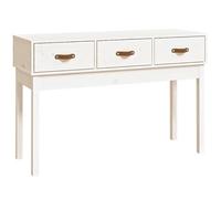 vidaXL Table Console Table de Couloir Table d'Entrée Table d'Appoint Salon Salle de Séjour Maison Intérieur Blanc 114x40x75 cm Bois Massif de Pin