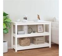 vidaXL Table Console Table de Couloir Table d'Entrée Table d'Appoint Salon Salle de Séjour Maison Intérieur Blanc 110x40x74 cm Bois Massif de Pin Blanc G