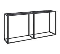 vidaXL Table Console Table de Couloir Table d'Entrée Table sous Miroir Salon Salle de Séjour Intérieur Marbre Noir 160x35x75,5 cm Verre Trempé