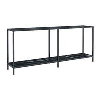 vidaXL Table Console Table de Couloir Table d'Entrée Table sous Miroir Salon Salle de Séjour Maison Intérieur Noir 180x35x75,5 cm Verre Trempé