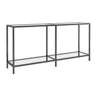 vidaXL Table Console Table de Couloir Table d'Entrée Table sous Miroir Salon Salle de Séjour Maison Intérieur Transparent 160x35x75,5 cm Verre Trempé