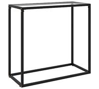 vidaXL Table Console Table de Couloir Table d'Entrée Table sous Miroir Salon Salle de Séjour Maison Intérieur Transparent 80x35x75 cm Verre Trempé
