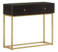 vidaXL Table Console, Table d'Entrée avec Pieds, Meuble de Rangement Couloir Salon Salle de Séjour Intérieur, Noir Bois 372028