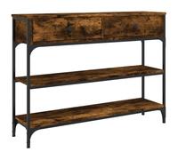 vidaXL Table console Chêne fumé en bois d'ingénierie 100 x 25 x 75 cm Marron