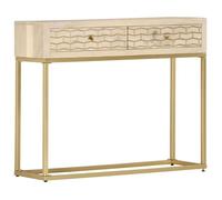 vidaXL Table Console Table d'Entrée Table de Salon Table de Couloir avec 2 Tiroirs Maison Intérieur Doré 90x30x75 cm Bois de 286505