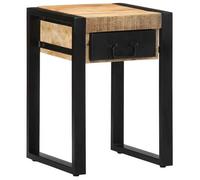 vidaXL Table d'appoint 35x35x50 cm bois massif de manguier brut, bout de canapé, table d'appoint de canapé, table de lampe, 4015943
