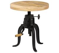 vidaXL Table d'appoint 45x (45-62) cm Bois de manguier massif et fonte Bois naturel G