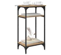 vidaXL Table d'appoint avec étagère Chêne Artisanal 40 x 30 x 75 cm, Table déco Tendance pour Salon, Meuble Industriel avec Pieds réglables, espaces de Rangement et étagères