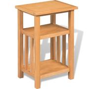 vidaXL Table d'appoint avec porte-journaux 27x35x55 cm Chêne massif
