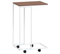 Vidaxl Table D'appoint Avec Roues Blanc 40x30x63,5cm Bois D'ingénierie Multicolore
