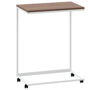 Vidaxl Table D'appoint Avec Roues Blanc 55x35x70 Cm Bois D'ingénierie Blanc