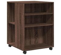vidaXL Table d'appoint avec Roues chêne Marron Bois d'ingénierie, Table d'appoint sur roulettes, Table d'appoint pour Chambre à Coucher, Table d'appoint à roulettes