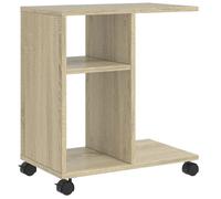 vidaXL Table d'appoint avec roues chêne Sonoma bois d'ingénierie Marron
