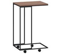 Table d'Appoint avec Roues Table Basse Meuble de Rangement Meuble de Salle de Séjour Intérieur Noir 40x30x63,5 cm Bois d'Ingénierie