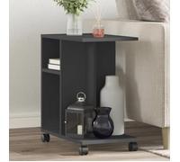 vidaXL Table d'appoint avec roues noir 50x30x55 cm bois d'ingénierie, bout de canapé, table de canapé, table de salon, table 840570