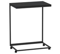 Vidaxl Table D'appoint Avec Roues Noir 55x35x70 Cm Bois D'ingénierie Marron