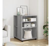 vidaXL Table d'appoint avec roues sonoma gris bois d'ingénierie