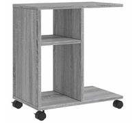 vidaXL Table d'appoint avec roues sonoma gris bois d'ingénierie, bout de canapé, table de canapé, table de salon, table 840574