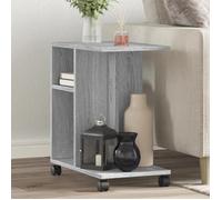 Vidaxl Table D'appoint Avec Roues Sonoma Gris Bois D'ingénierie Marron