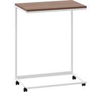 vidaXL Table d'appoint avec roulettes Blanc 55x35x70 cm Bois composite
