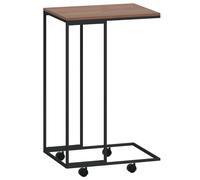 vidaXL Table d'appoint avec roulettes Noir 40x30x63,5 cm Bois composite