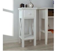 vidaXL Table d'appoint avec tiroir Blanc