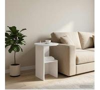 vidaXL Table d'appoint Blanc Ø 39 5 x 55 cm Bois d'ingénierie 8001037