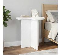vidaXL Table d'appoint Blanc Ø 39 x 38 cm Bois d'ingénierie 8001079