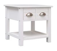 vidaXL Table d'appoint Blanc 40x40x40 cm Bois de Paulownia
