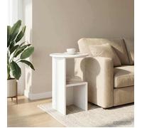 vidaXL Table d'appoint Blanc brillant Ø 39,5 x 55 cm Bois d'ingénierie 8001041