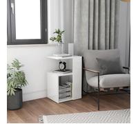 vidaXL Table d'appoint Blanc brillant 36x30x56 cm Aggloméré