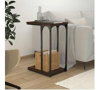 Table d'Appoint, Table Basse avec Rangement, Bout de Canapé, Meuble de Salon Salle de Séjour, Industriel, Chêne Marron Bois d'Ingénierie