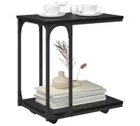 vidaXL Table d'appoint Chêne noir C 50×35×55,5 cm Bois d'ingénierie, rustique, rangement compact
