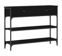Table Console Vidaxl Noir Chêne 100x25x75 Cm Bois Ingénierie Et Acier Noir