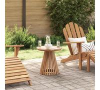 vidaXL Table d'appoint Marron 50 x 50 x 49,5 cm Bois de Teck Massif, Table Moderne d'extérieur, mobilier de Balcon Bois, déco Ronde pour Jardin et terrasse