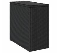Vidaxl Table D'appoint De Jardin Avec Dessus En Verre Noir Rotin