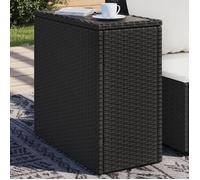 Vidaxl Table D'appoint De Jardin Avec Dessus En Verre Noir Rotin