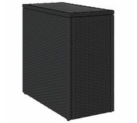 vidaXL Table d'Appoint de Jardin avec Dessus en Verre, Table Basse avec Pieds, Meuble de Terrasse Patio Extérieur, Noir 365982