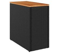 vidaXL Table d'appoint de Jardin avec Plateau en Bois Noir 58 x 27,5 x 55 cm en résine tressée