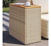 vidaXL Table d'appoint de jardin dessus en bois beige 58x27,5x55 cm 366072