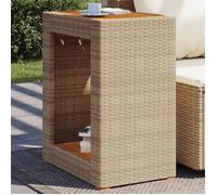 vidaXL Table d'Appoint de Jardin Dessus en Bois Beige Résine 366305