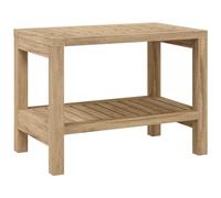 Table d'Appoint de Salle de Bain, Table Basse avec Etagère, Meuble de Rangement Toilette Maison Intérieur, Bois de Teck Solide