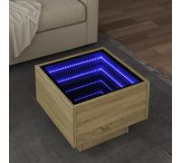 Vidaxl Table D'appoint Et Led Chêne Sonoma 40x40x30 Cm Bois Ingénierie Multicolore