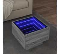 Vidaxl Table D'appoint Et Led Sonoma Gris 40x40x30cm Bois D'ingénierie Multicolore