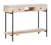 vidaXL Table d'appoint Faite Main Blanc 100 x 30 x 76 cm, Table de Salon, rectangulaire, Moderne, Accent Faite Main, Bois de Mangue, côté Fonctionnel, déco Beige